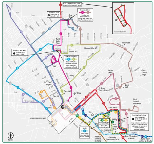 Chico B-Line Route Map